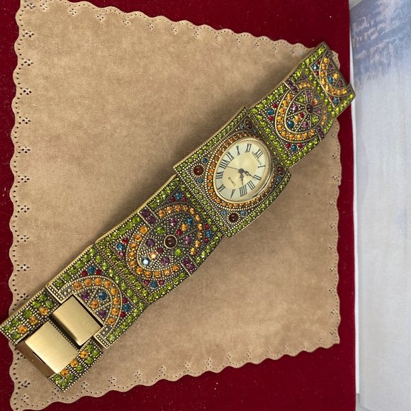 Vintage Heidi Daus Watch Byzantine Gold Bracelet Roman Numerals Museum Quality main image 8
